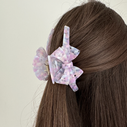 Arianne Cellulose Acetate Bow Hair Claw Clips: Purple