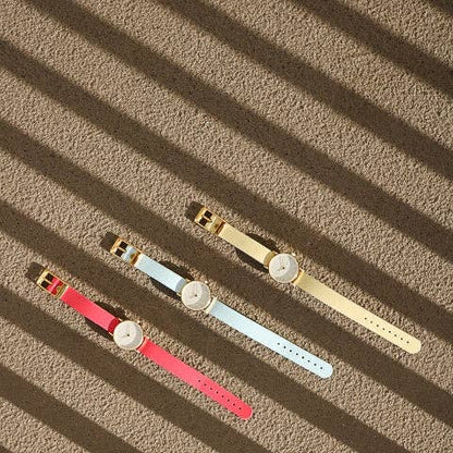 Aurora Pale blue/cream and gold women's watch