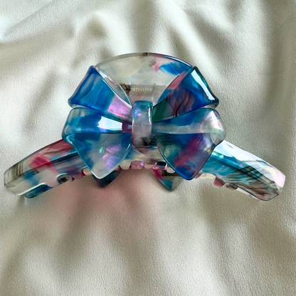 Arianne Cellulose Acetate Bow Hair Claw Clips: Purple