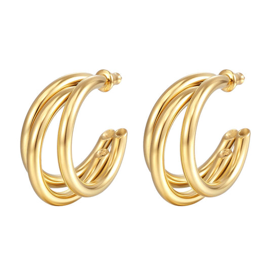 Triple Hoop Earrings.