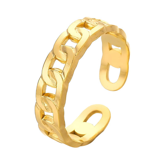 Ring, 18K Gold Plated Steel