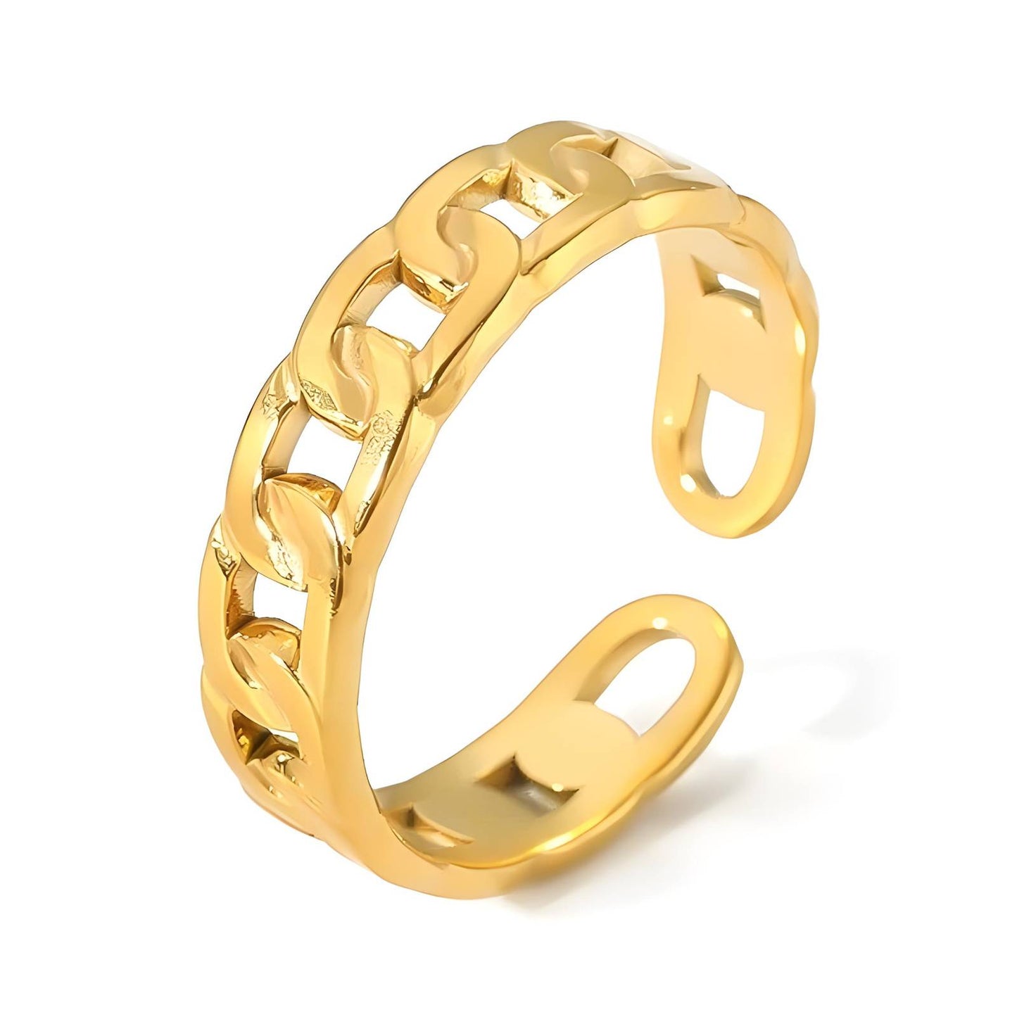 Ring, 18K Gold Plated Steel