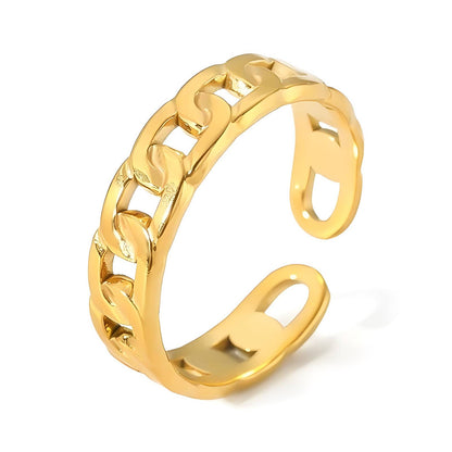 Ring, 18K Gold Plated Steel