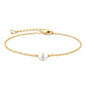 Celio 18k Gold Pearl Bracelet- Gold Chain