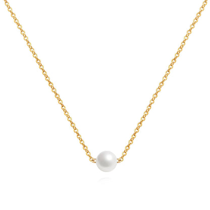 Dainty Gold Pearl Necklace