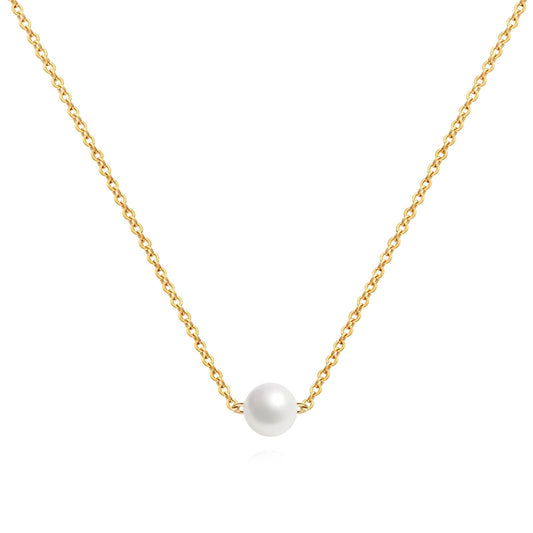 Dainty Gold Pearl Necklace