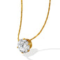 Gold Chain Necklace with Solitaire Pendant