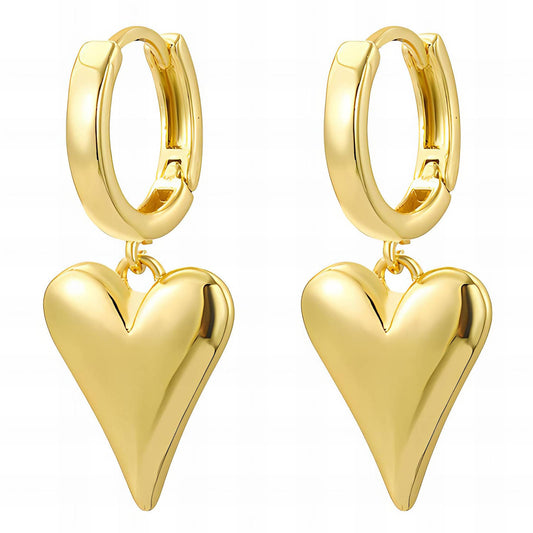 Heart Charm Hoop Earrings