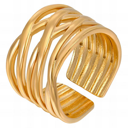 Ring, 18K Gold Plated Steel