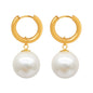 Hoop Pearl Drop Earrings