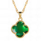 Clover pendant with green gemstone necklace