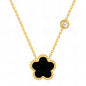 Flower Necklace with Crystal Accent