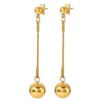 Long Drop Ball Earrings