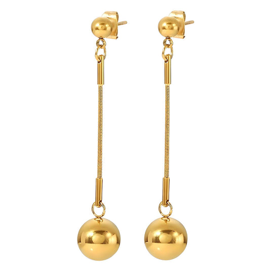Long Drop Ball Earrings
