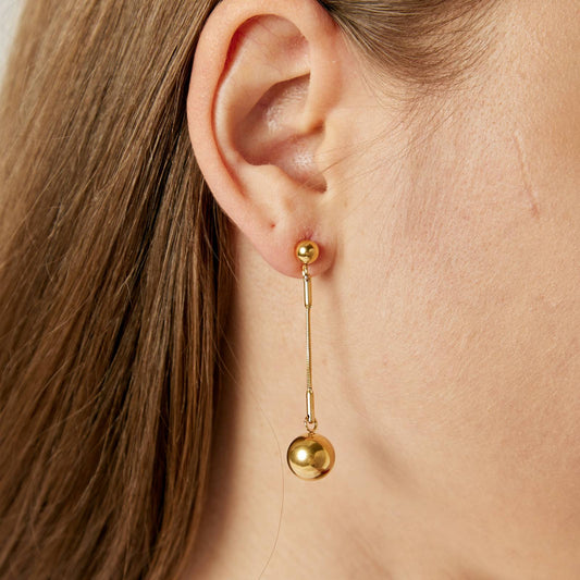 Long Drop Ball Earrings