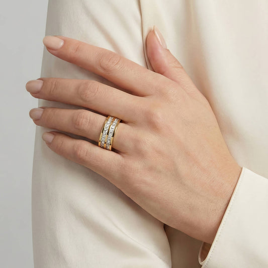 Ring, 18K Gold Plated Steel