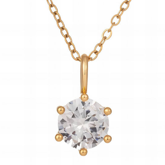 Round Cubic Zirconia Solitaire Pendant