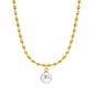 Beaded Chain with Pearl Pendant