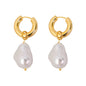 Hoop Earrings with Baroque Pearl Drop