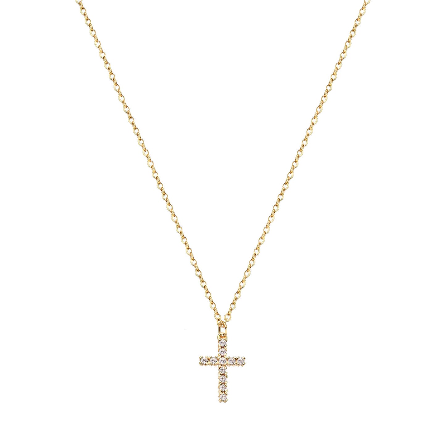 Christina 18K Gold Plated Steel Cross Pendant Necklace
