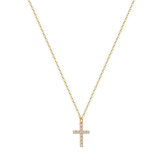 Christina 18K Gold Plated Steel Cross Pendant Necklace