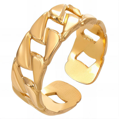 Ring, 18K Gold Plated Steel