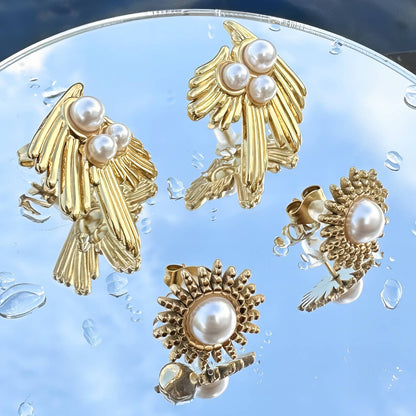 Sunburst Pearl Earrings