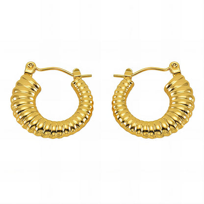 Lidia 18k Gold Earrings, 18K Gold Plated Steel