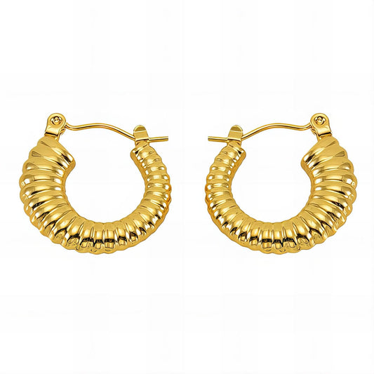 Lidia 18k Gold Earrings, 18K Gold Plated Steel
