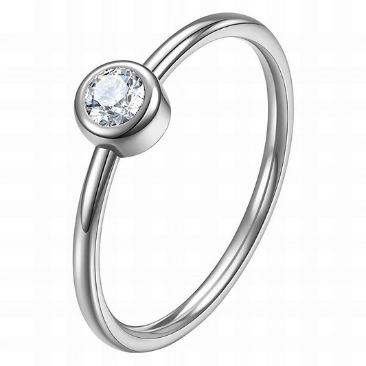 Evie 18k Silver Cubic Zirconia Ring