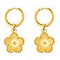 Hoop Earrings with Flower Charm