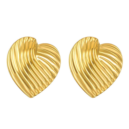 Edith 18k Gold Heart Earrings