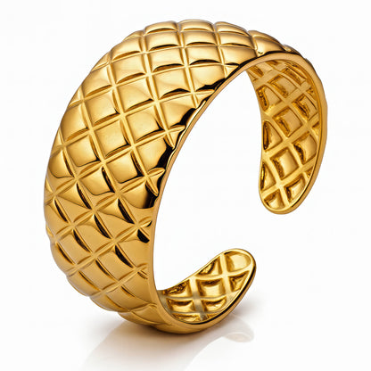 Ring, 18K Gold Plated Steel