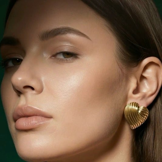 Love Gold Heart Earrings