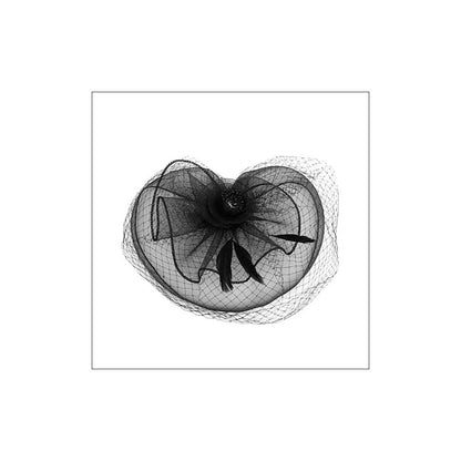 Flower Feather Mesh Fascinator / Headband: Orange