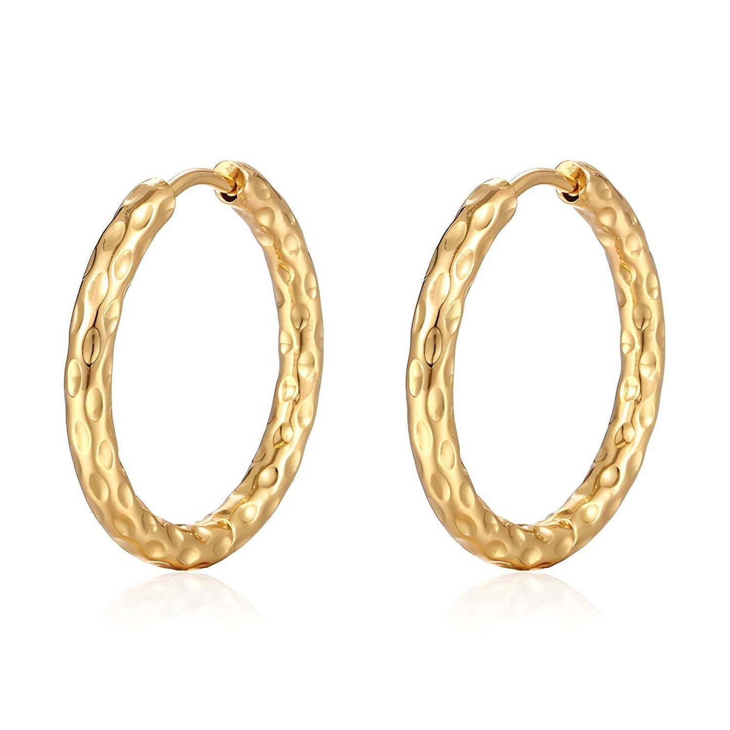 Gold Tone Hammered Earrings