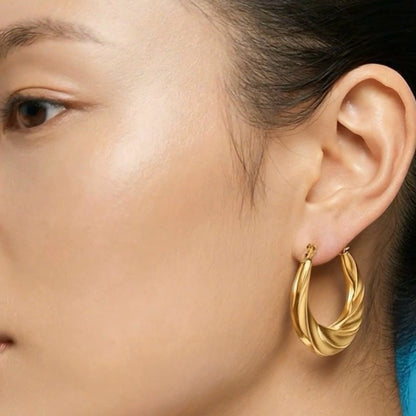 Keena Twisted Hoop Earrings