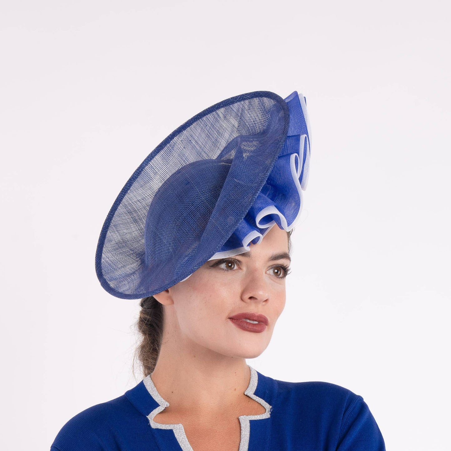 2Tone Crinoline Trimming Sinamay Fascinator | 5931H: RED+ORANGE