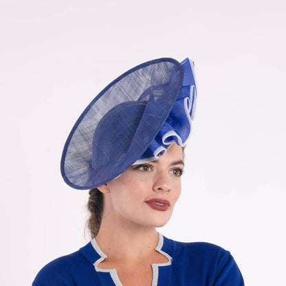 2Tone Crinoline Trimming Sinamay Fascinator | 5931H: RED+ORANGE