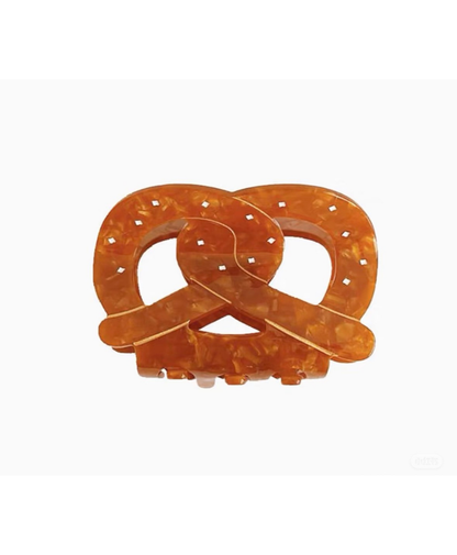 Iris Pretzel-Shaped Resin Hair Claw Clip – Caramel Tortoise