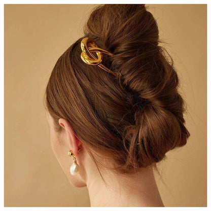 Minimalist Metal Hair Clips – Effortless Updos: Gold