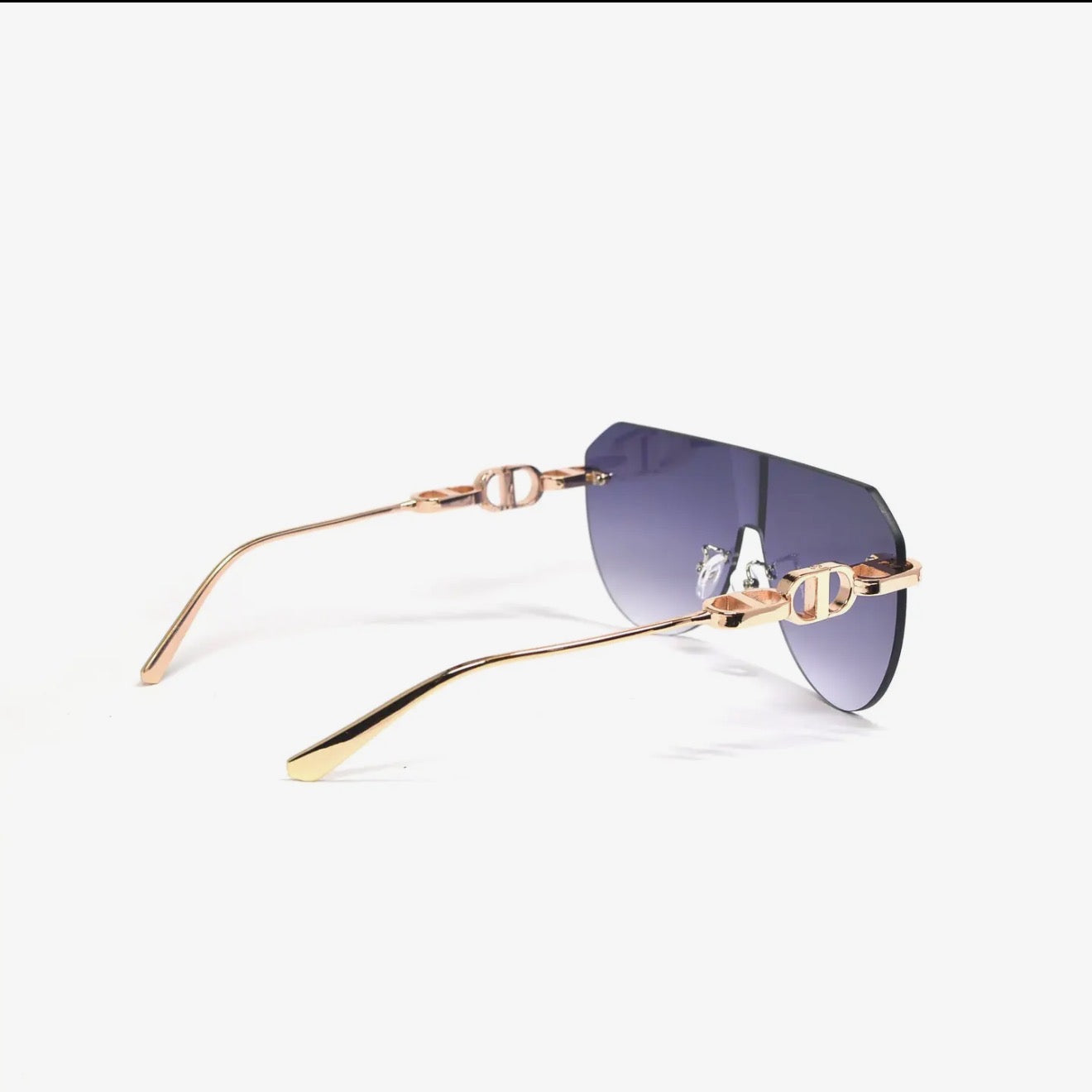 Oversized Rimless Aviator Sunglasses