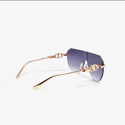 Oversized Rimless Aviator Sunglasses