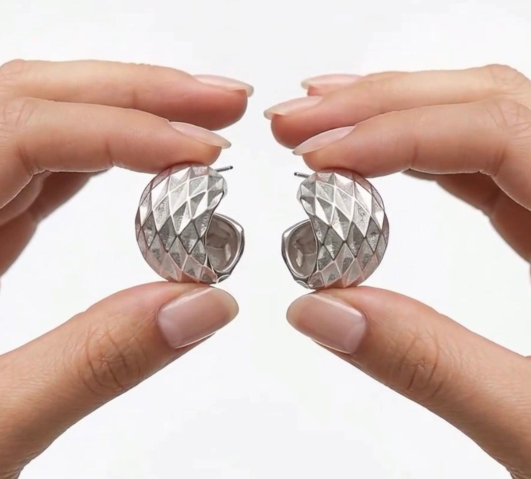 Zephyr Textured Hoop Earrings