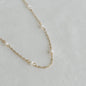 Dainty Gold Station Pearl Necklace