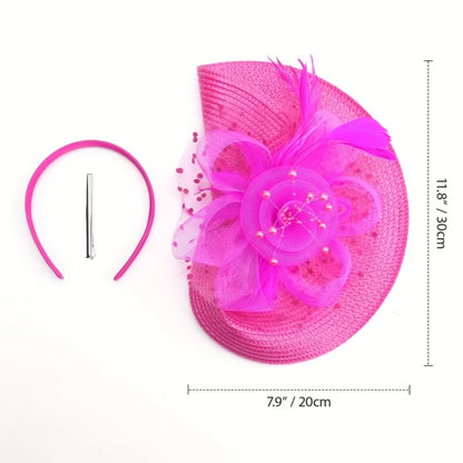 Flower Mesh Feathers Hair Fascinators