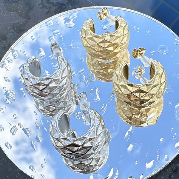 Zephyr Textured Hoop Earrings