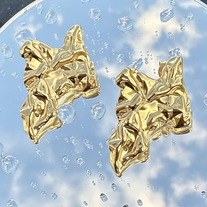 Gold Abstract Sculptural Earrings