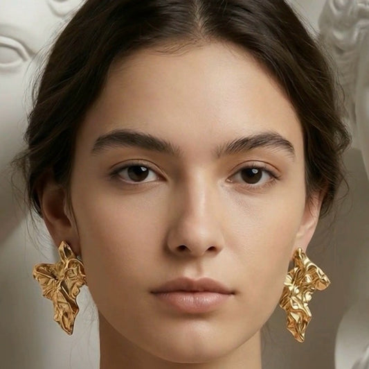 Gold Abstract Sculptural Earrings