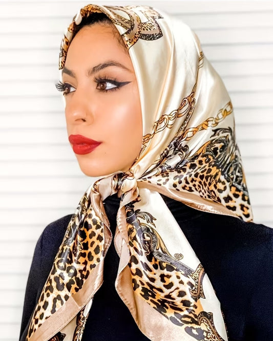 Luxe Leopard Print Head Scarf ✨